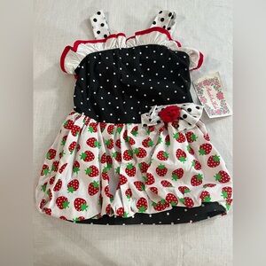 Rachel Kids Vintage Strawberry Polka Dot Dress Little Girl Size 6 NWT